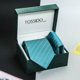 Blue Stripe Necktie & Pocket Square Giftset - TOSSIDO
