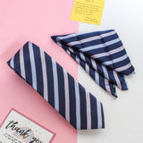 Blue Stripe Necktie & Pocket Square Giftset - TOSSIDO
