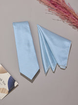 Blue Stripe Necktie & Pocket Square Giftset - TOSSIDO