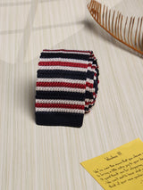 Blue Stripe Silk Knitted Necktie - TOSSIDO