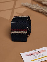 Blue Stripe Silk Knitted Necktie - TOSSIDO