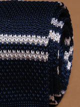 Blue Stripe Silk Knitted Necktie - TOSSIDO