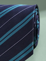 Blue Stripe Woven Necktie - TOSSIDO