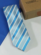 Blue Stripe Woven Necktie - TOSSIDO