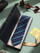 Blue Stripe Woven Necktie - TOSSIDO