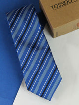 Blue Stripe Woven Necktie - TOSSIDO