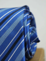 Blue Stripe Woven Necktie - TOSSIDO