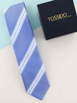 Blue Stripe Woven Necktie - TOSSIDO