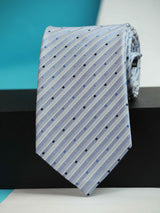 Blue Stripe Woven Silk Necktie - TOSSIDO