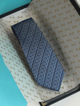 Blue Stripe Woven Silk Necktie - TOSSIDO