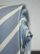 Blue Stripe Woven Silk Necktie - TOSSIDO
