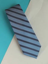 Blue Stripe Woven Silk Necktie - TOSSIDO