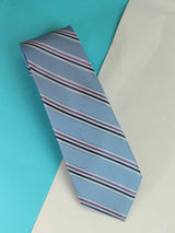 Blue Stripe Woven Silk Necktie - TOSSIDO