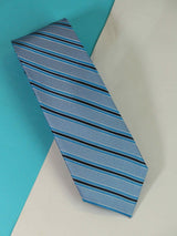 Blue Stripe Woven Silk Necktie - TOSSIDO