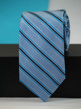 Blue Stripe Woven Silk Necktie - TOSSIDO