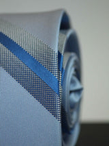 Blue Stripe Woven Silk Necktie - TOSSIDO