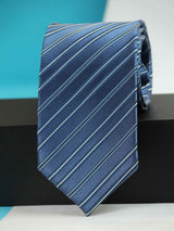 Blue Stripe Woven Silk Necktie - TOSSIDO