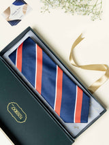 Blue Striped Broad + Long Necktie - TOSSIDO