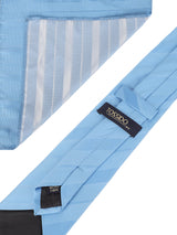 Blue Striped Necktie & Pocket Square Giftset - TOSSIDO