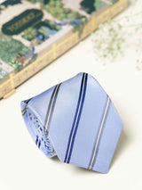 Blue Stripes Broad + Long Necktie - TOSSIDO
