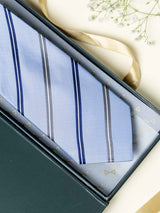 Blue Stripes Broad + Long Necktie - TOSSIDO