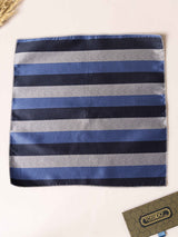 Blue Stripes Jacquard Pocket Square - TOSSIDO