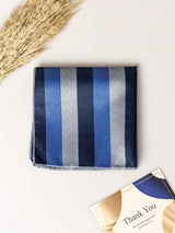 Blue Stripes Jacquard Pocket Square - TOSSIDO