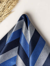 Blue Stripes Jacquard Pocket Square - TOSSIDO