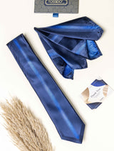 Blue Stripes Necktie Gift - set - TOSSIDO