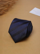 Blue Stripes Teflon Silk Necktie - TOSSIDO