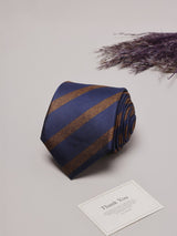 Blue Stripes Teflon Silk Necktie - TOSSIDO