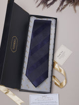 Blue Stripes Teflon Silk Necktie - TOSSIDO