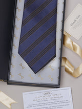 Blue Stripes Teflon Silk Necktie - TOSSIDO