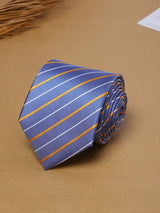Blue Stripes Teflon Silk Necktie - TOSSIDO