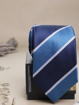 Blue Stripes Woven Necktie - TOSSIDO