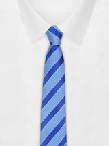 Blue Stripes Woven Necktie - TOSSIDO