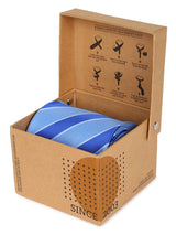 Blue Stripes Woven Necktie - TOSSIDO
