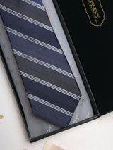 Blue Stripes Woven Silk Necktie - TOSSIDO