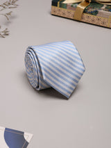Blue Stripes Woven Silk Necktie - TOSSIDO