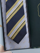 Blue Stripes Woven Silk Necktie - TOSSIDO