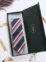 Blue Stripes Woven Silk Necktie - TOSSIDO
