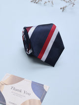 Blue Stripes Woven Silk Necktie - TOSSIDO