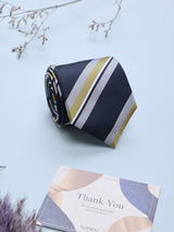 Blue Stripes Woven Silk Necktie - TOSSIDO