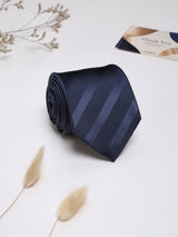 Blue Stripes Woven Silk Necktie - TOSSIDO