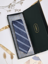 Blue Stripes Woven Silk Necktie - TOSSIDO