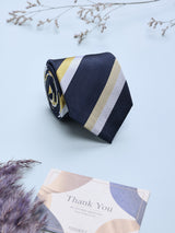 Blue Stripes Woven Silk Necktie - TOSSIDO