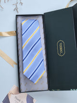 Blue Stripes Woven Silk Necktie - TOSSIDO