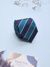 Blue Stripes Woven Silk Necktie - TOSSIDO