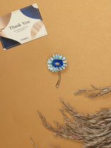 Blue Sunflower Brooch - TOSSIDO