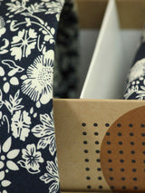 Blue & White Floral Necktie & Pocket Square Giftset - TOSSIDO